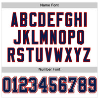 Custom White Navy-Red Mesh Authentic Football Jersey