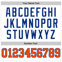 Custom White Orange-Royal Authentic Throwback Basketball Jersey