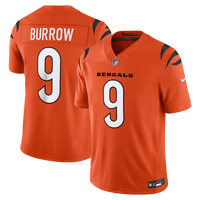 Cincinnati Bengals Joe Burrow Orange Alternate Vapor F.U.S.E. Stitched Limited Jersey