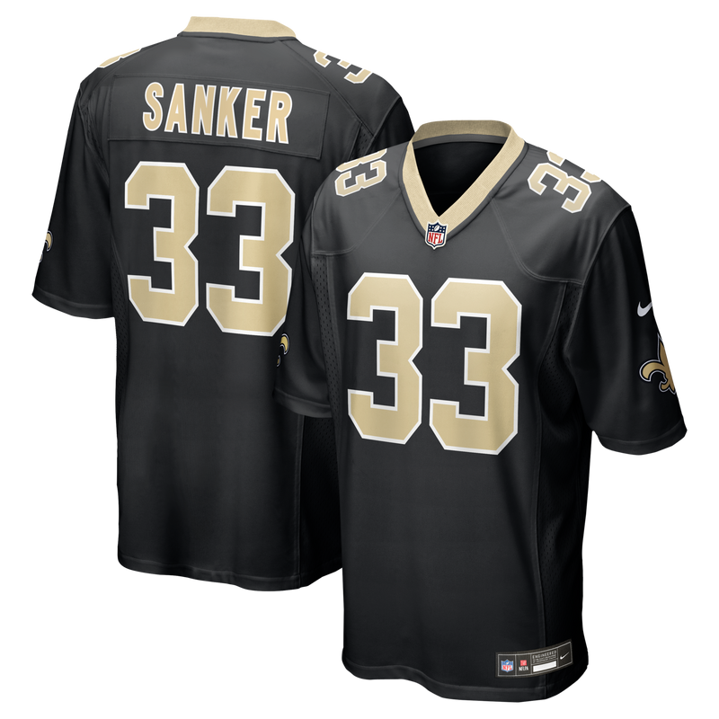 New Orleans Saints Jonas Sanker Black Team Game Jersey