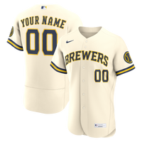 Milwaukee Brewers Cream Home Authentic Custom Jersey