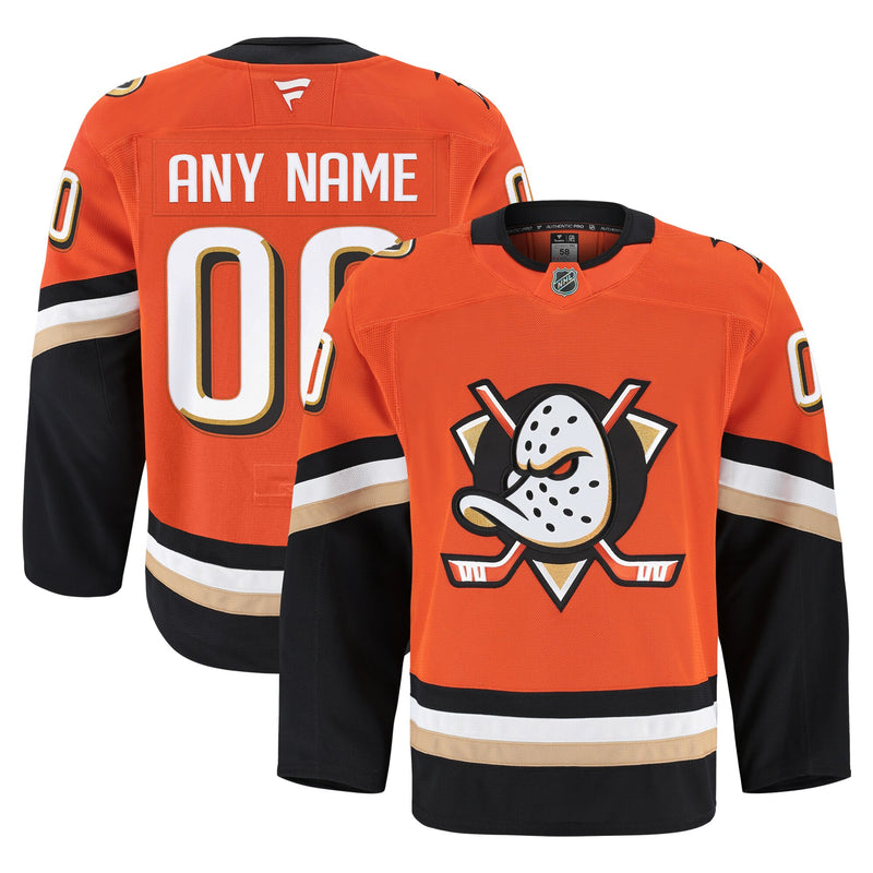Anaheim Ducks Orange Home Authentic Pro Custom Jersey