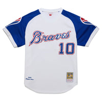 Atlanta Braves Chipper Jones White 2004 Cooperstown Collection Authentic Throwback Jersey