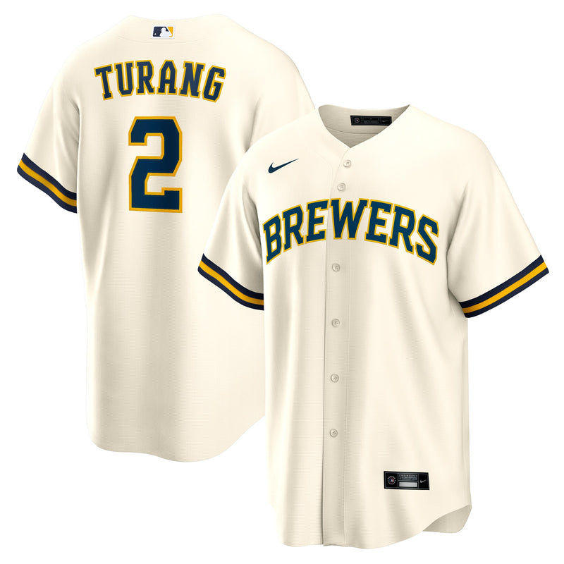 Milwaukee Brewers Brice Turang Cream Home Replica Jersey