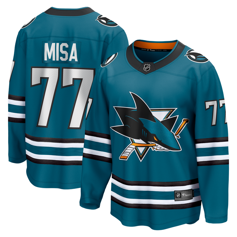 San Jose Sharks Michael Misa Teal Breakaway Jersey