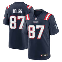 New England Patriots Romeo Doubs Navy Game Jersey