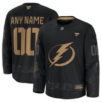 Tampa Bay Lightning Black 2024 Military Appreciation Custom Practice Jersey
