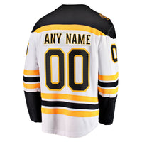 Boston Bruins White Away Breakaway Custom Jersey