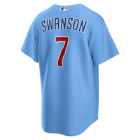 Chicago Cubs Dansby Swanson Light Blue Alternate Replica Jersey