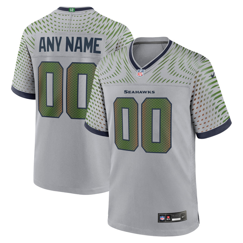 Seattle Seahawks Gray 2025 Rivalries Collection Custom Game Jersey