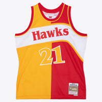 Atlanta Hawks Dominique Wilkins 1986 Split Swingman Jersey - Red/Yellow
