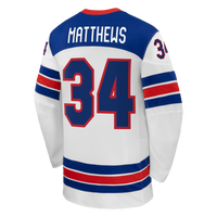 Auston Matthews White US Hockey 2026 Away Replica Jersey