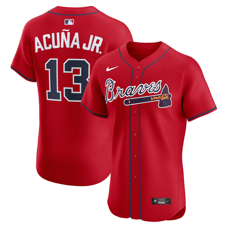 Atlanta Braves Ronald Acuña Jr. Red Alternate 2 Elite Jersey
