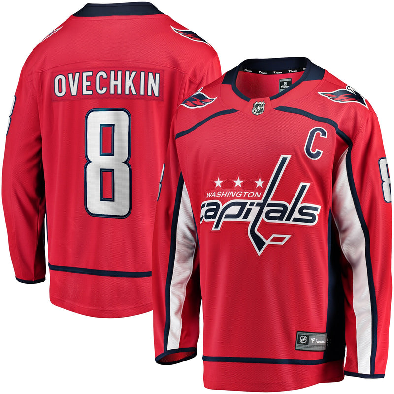 Washington Capitals Alexander Ovechkin Red Captain Patch Home Breakaway Jersey