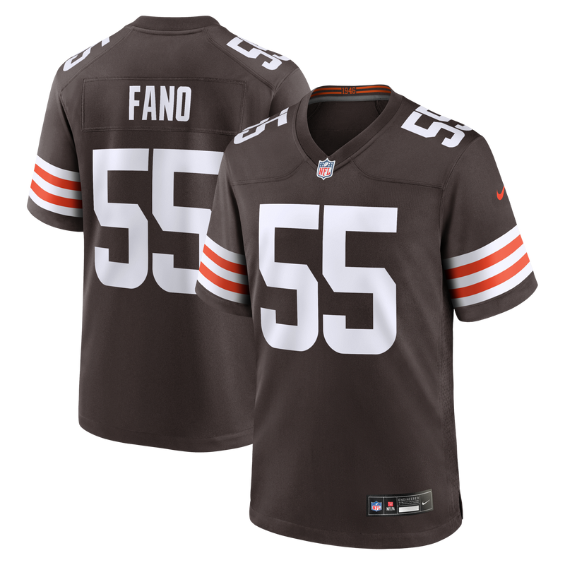 Cleveland Browns Spencer Fano Brown 2026 NFL Draft First Round Pick No. 9 Team Game Jersey