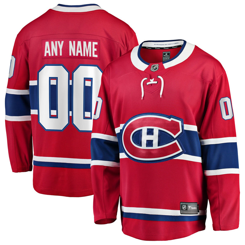 Montreal Canadiens Red Home Breakaway Custom Jersey