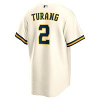 Milwaukee Brewers Brice Turang Cream Home Replica Jersey