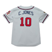 Atlanta Braves Chipper Jones Gray 1995 Throwback Authentic Jersey
