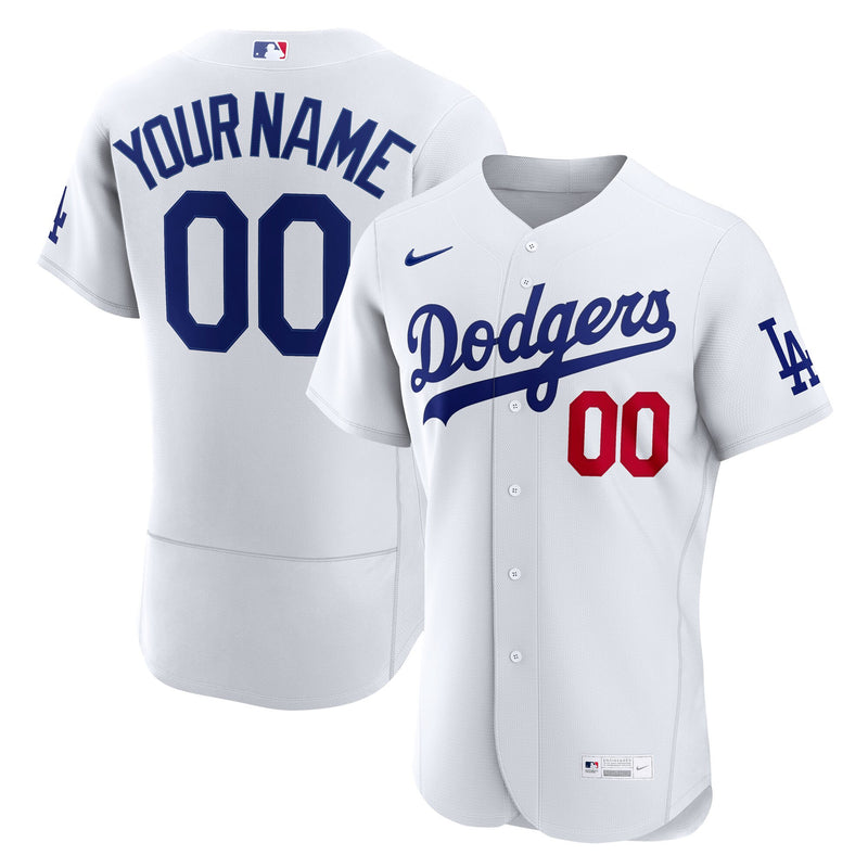 Los Angeles Dodgers White Home Authentic Custom Jersey