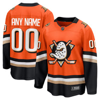 Anaheim Ducks Orange Home Breakaway Custom Jersey