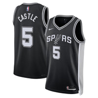 San Antonio Spurs Icon Swingman Jersey - Black - Stephon Castle