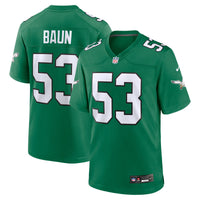 Philadelphia Eagles Zack Baun Kelly Green Alternate Game Jersey