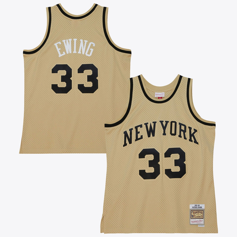 New York Knicks Patrick Ewing 1991 Swingman Jersey - Khaki