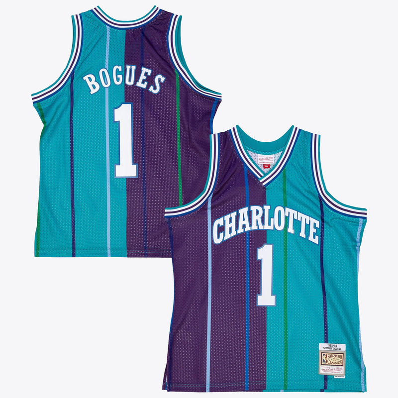 Charlotte Hornets Muggsy Bogues 1994 Split Swingman Jersey