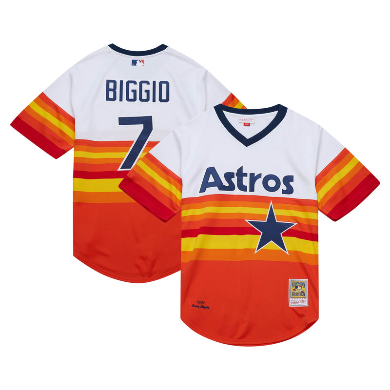 Houston Astros Craig Biggio White 2004 Cooperstown Collection Authentic Throwback Jersey