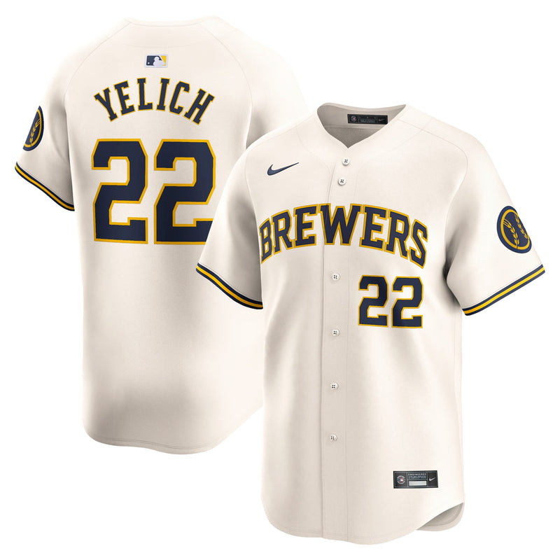 Milwaukee Brewers Christian Yelich Cream Home Limited Player Jersey