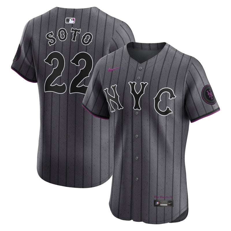 New York Mets Juan Soto Gray City Connect Elite Jersey