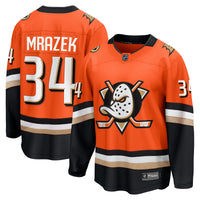 Anaheim Ducks Petr Mrazek Orange Home Breakaway Jersey
