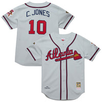 Atlanta Braves Chipper Jones Gray 1995 Throwback Authentic Jersey