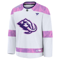Utah Mammoth White Hockey Fights Cancer Survivor Practice Jersey