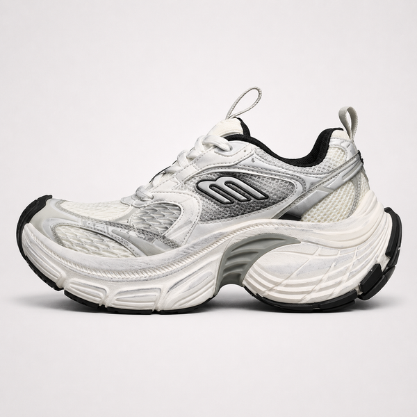 Balenciaga 10XL White Silver sneaker, side profile view