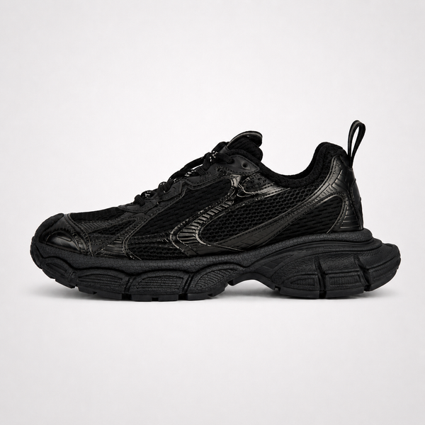 Balenciaga 3XL Black sneaker, angled three-quarter view