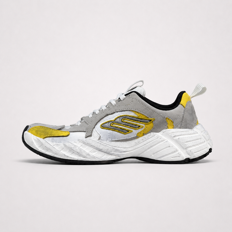 Balenciaga Monday Sneakers Grey Yellow - Unisex