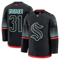 Seattle Kraken Philipp Grubauer Black Alternate Premium Player Jersey