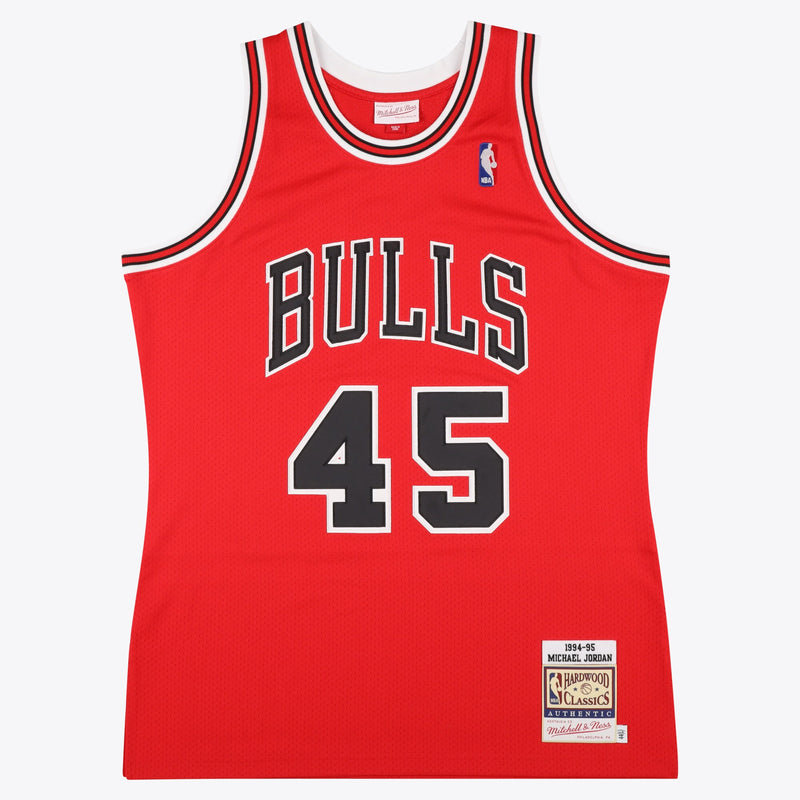 Chicago Bulls Michael Jordan 1994-95 Road 45 Authentic Jersey - Red