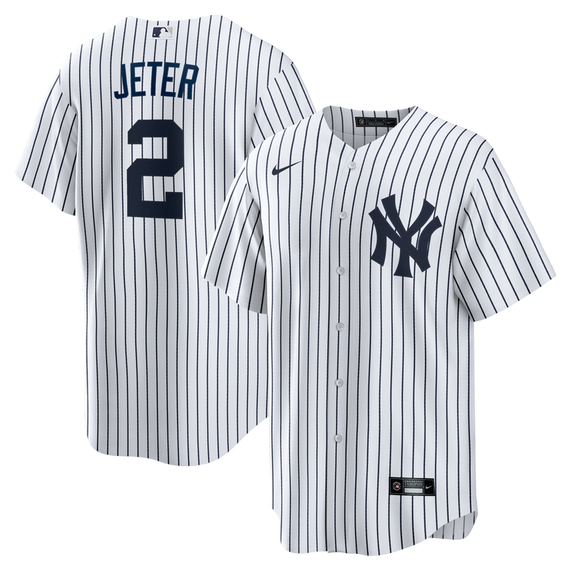 New York Yankees Derek Jeter White Home Retired Player Replica Jersey