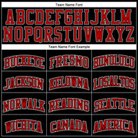 Custom Black White Pinstripe Red-White Authentic Basketball Jersey