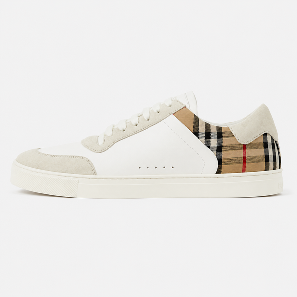 Burberry Vintage Check White sneaker, side profile view