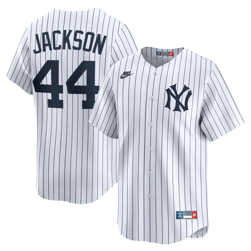 New York Yankees Reggie Jackson White Throwback Cooperstown Collection Limited Jersey