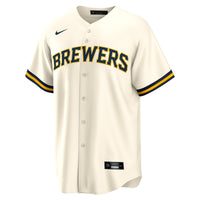 Milwaukee Brewers Christian Yelich Cream Home Replica Player Jersey