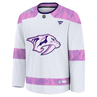 Nashville Predators White Hockey Fights Cancer Survivor Practice Jersey