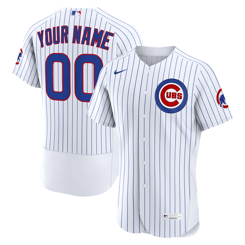 Chicago Cubs White Home Authentic Custom Jersey