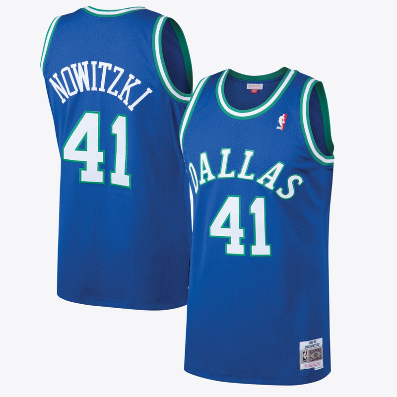 Dallas Mavericks Dirk Nowitzki 1998 Hardwood Classics Road Swingman Jersey - Royal