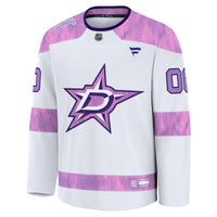 Dallas Stars White 2024 Hockey Fights Cancer Custom Practice Jersey