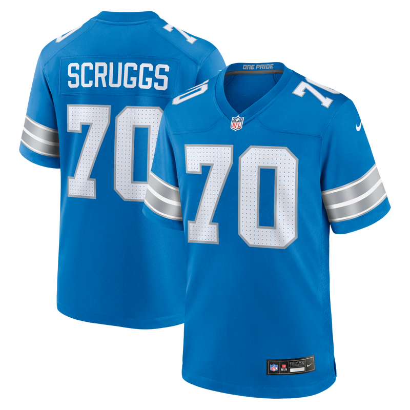 Detroit Lions Juice Scruggs Blue Team Game Jersey