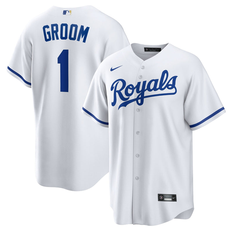 Kansas City Royals White #1 Groom Home Replica Jersey